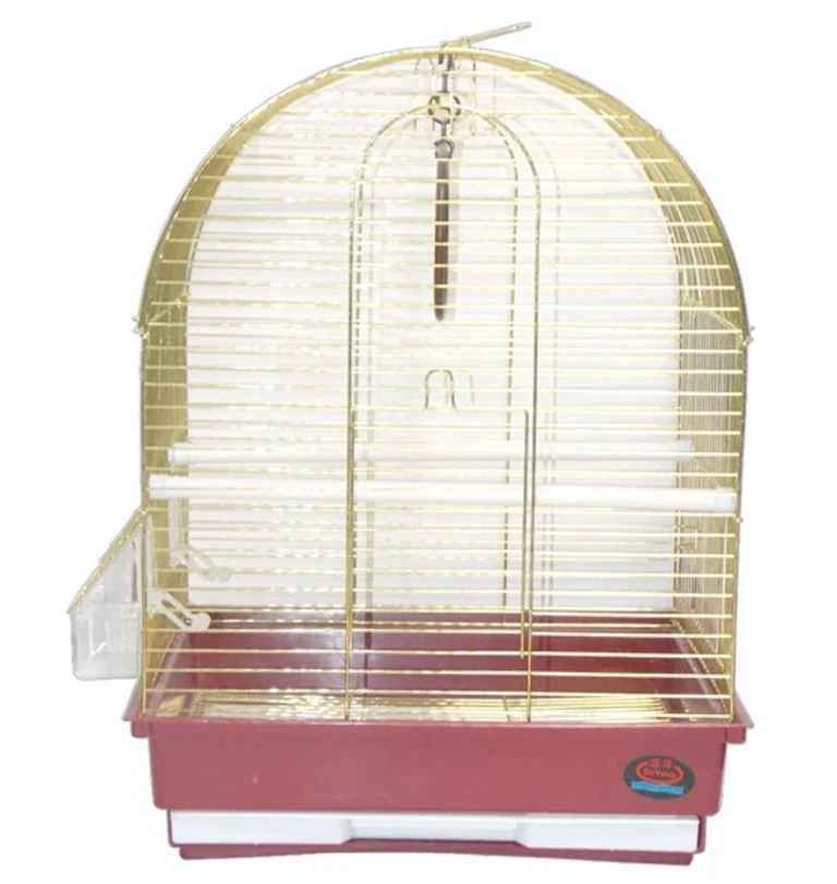 Dayang Kırmızı - Sarı İki Kapılı Davul Muhabbet Kuşu Kafesi