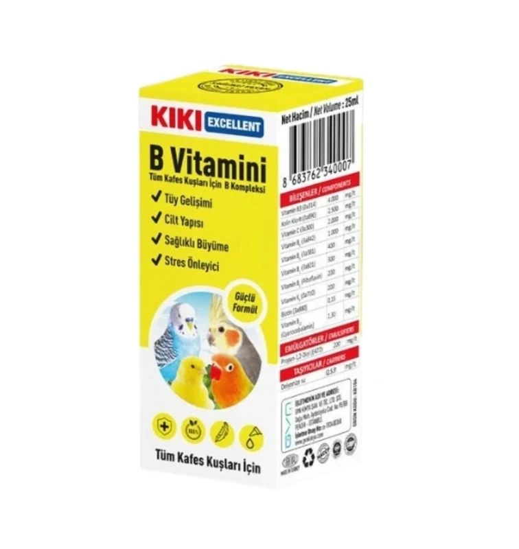 Kiki Excellent Kuşlar için B Vitamini Sıvı Damla