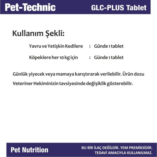 pet technic 2li glc plus tablet eklem guclendirici glukozamin kondroitin 144