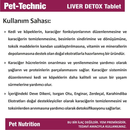 pet technic 2li liver detox tablet karaciger destegi 158