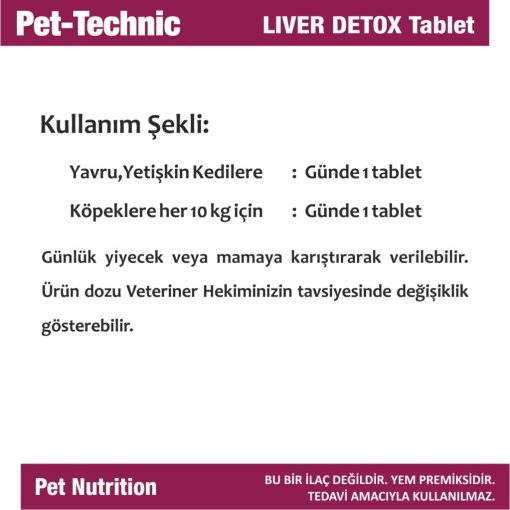 pet technic 2li liver detox tablet karaciger destegi 159