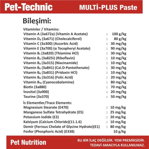 pet technic 4lu pasta anti hairball biotin zinc multi plus glc plus 228