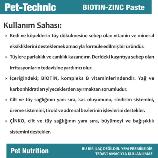 pet technic biotin zinc pasta deri ve tuy bakimi 116