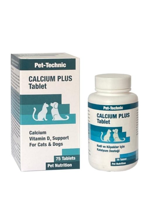 pet technic calcium plus tablet vitamin d3 kalsiyum destegi 70