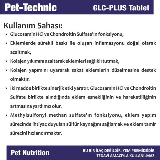 pet technic glc plus tablet eklem guclendirici glukozamin kondroitin 78